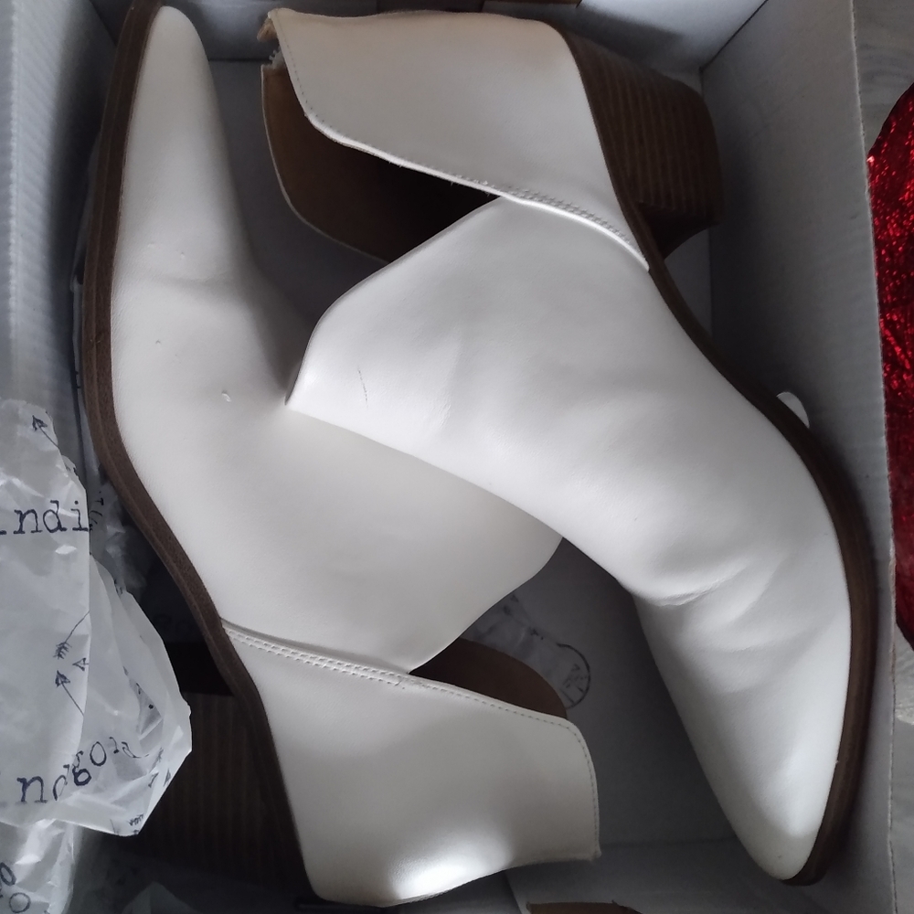 White ankle boots